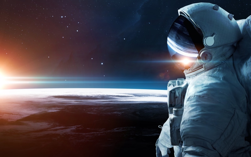 space, Earth, winter, bokeh, the output of open space, sky, the atmosphere, horizon over water, beauty in nature, sea, night, space exploration