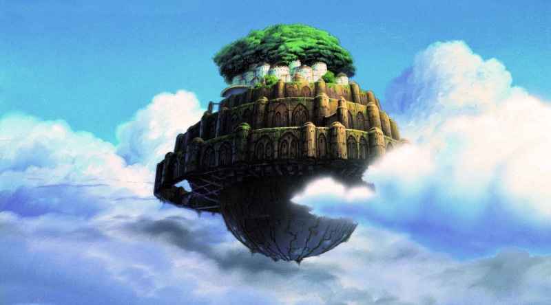 history, building, day, art and craft, cloud - sky, island, the past, travel destinations, nature, travel, Hayao Miyazaki, anime, ancient, Laputa, brown