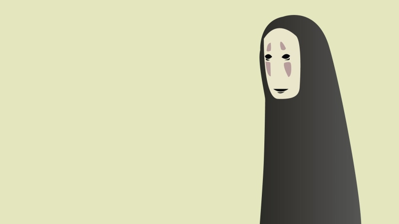 white, simplicity, male likeness, Spirited Away, human representation, female likeness, single object, 1080P, representation, wall - building feature
