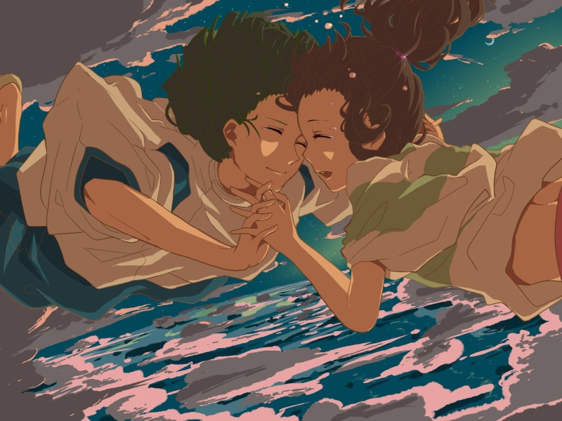 summer, anime, Haku, spirited away, people, nature, vacations, art and craft, illustration, bonding, tears, Chihiro, happiness, drop, water, creativity
