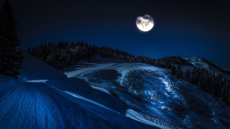 styria, space, mountain range, mountain, night, full moon, light, hillslope, planetary moon, europe, plant, moon, nature, austria, beauty in nature, tree