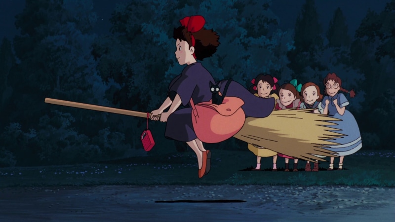 outdoors, fun, celebration, people, Studio Ghibli, Kikis Delivery Service, lifestyles, anime, night, beach, nature, water, 1080P, leisure activity, film stills