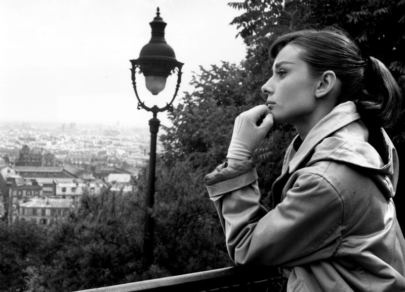 Audrey Hepburn, monochrome, actress, 2K, women