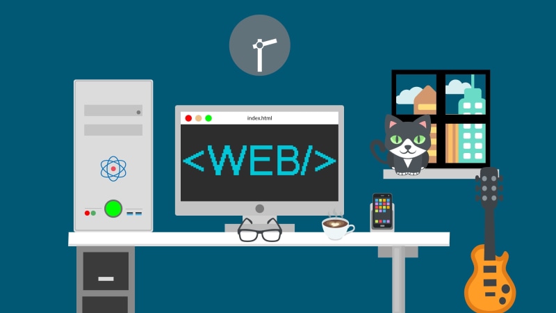 Flatdesign, 2K, Web development, Desk