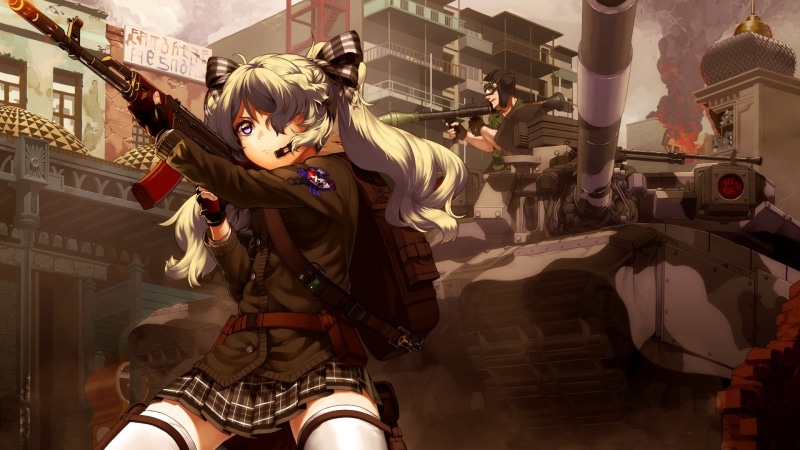 1920x1080 px, art, weapon, Military, Gun, px, Skirt, ak, girls, characters, tank, Anime Girls, 1080P, x, hd, 47, original, anime, original characters