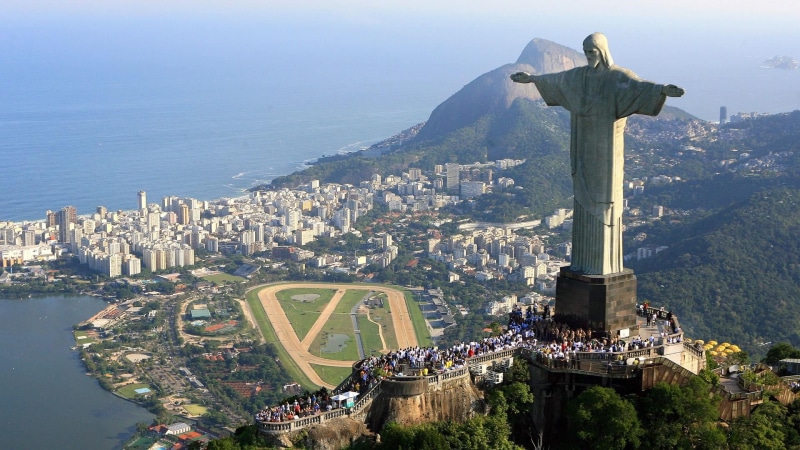 sea, day, building, mount corcovado, nature, travel, cityscape, travel destinations, architecture, no people, water, office building exterior, city, statue