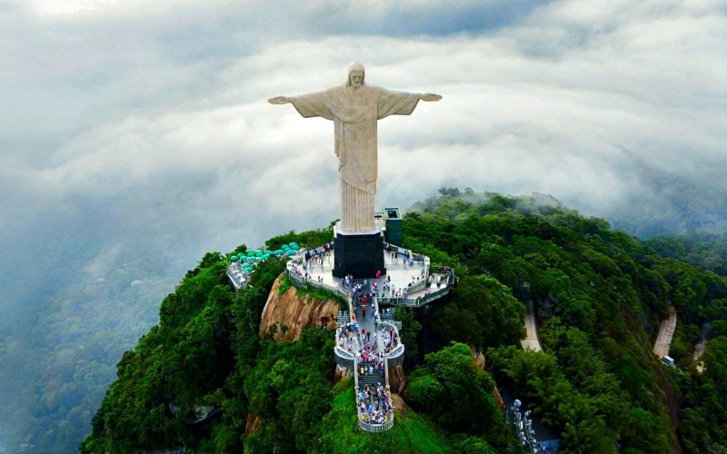 Christ The Redeemer, Cloud, nature, day, 1080P, no people, cloud - sky, tranquil scene, cross, Sky, scenics - nature, brazil, religion, plant, christ