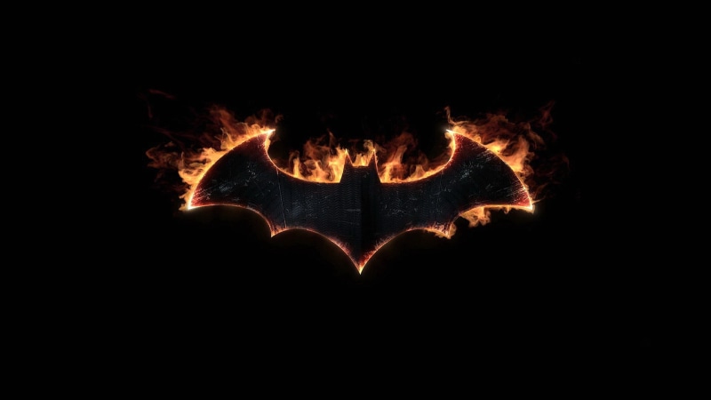 Batman Arkham Knight, logo, symbol, 1080P, emblem, bat, sign, batman, fire
