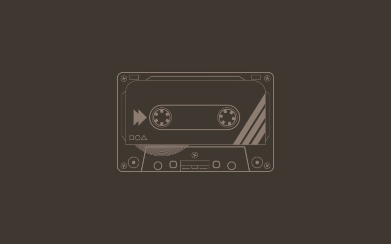 1080P, Cassette, artwork, minimalism, Flatdesign