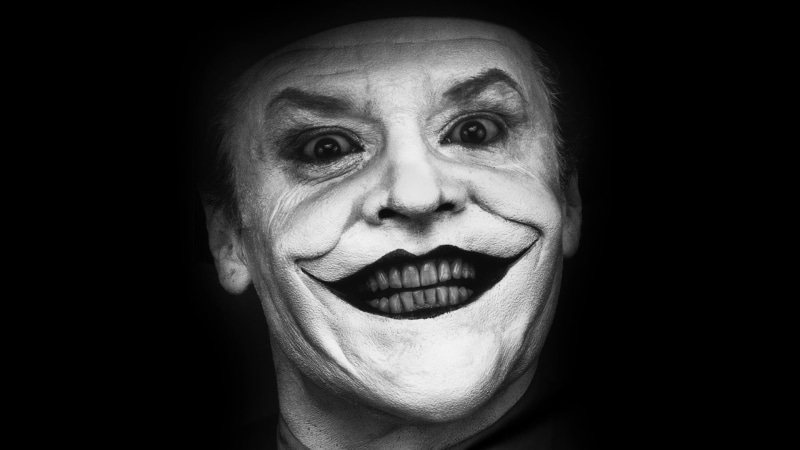 bizarre, halloween, 1080P, one person, headshot, horror, smiling, Joker, actor, celebration, spooky, dark, looking at camera, body part, movies, Jack Nicholson