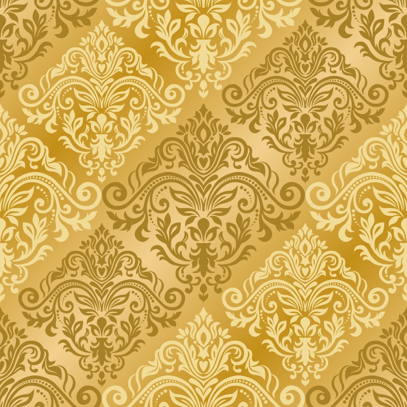 pattern, damask, 4K, gold, vector, seamless, with, texture, ornament