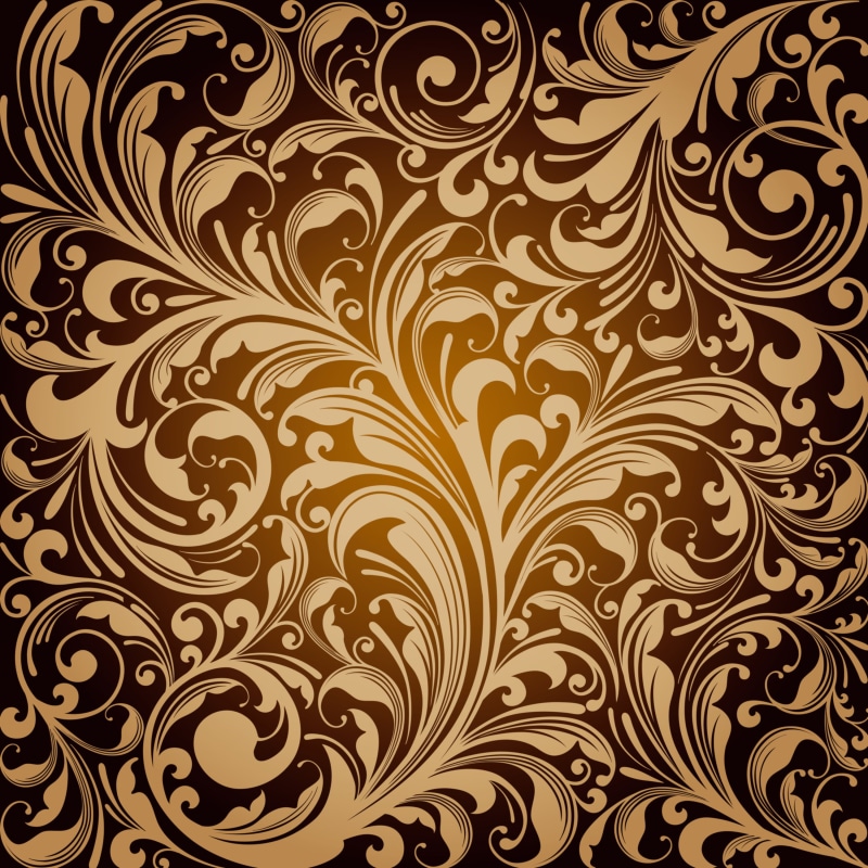shape, golden, vintage, classic, victorian Style, nature, abstract, swirl, black, art, silk, art and craft, brown, yellow, ornament, luxury, indoors, decoration