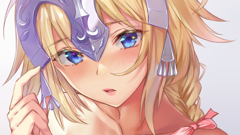 Fate/Grand Order, anime girls, pattern, blue eyes, close-up, floral pattern, creativity, 2K, still life, Fate Series, Jeanne dArc, long hair, no people
