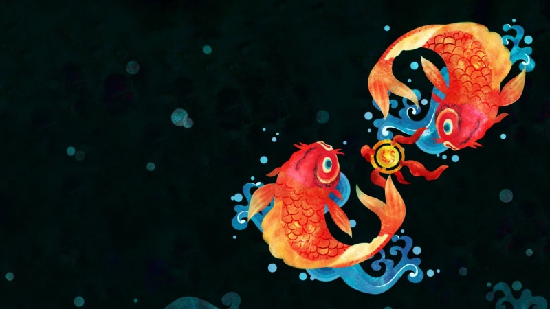 animal, animal wildlife, undersea, 1080P, sea, two, orange, Chinese, indoors, sea life, water, fish, animals in the wild, no people, simple, marine, nature