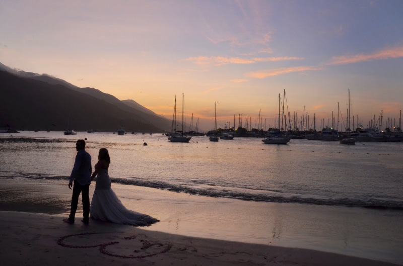 seashore, nature, land, tranquility, outdoors, romantic, happy, commitment, marry, adspublicity, man, sun, bride, two people, husband, beautiful, wedding
