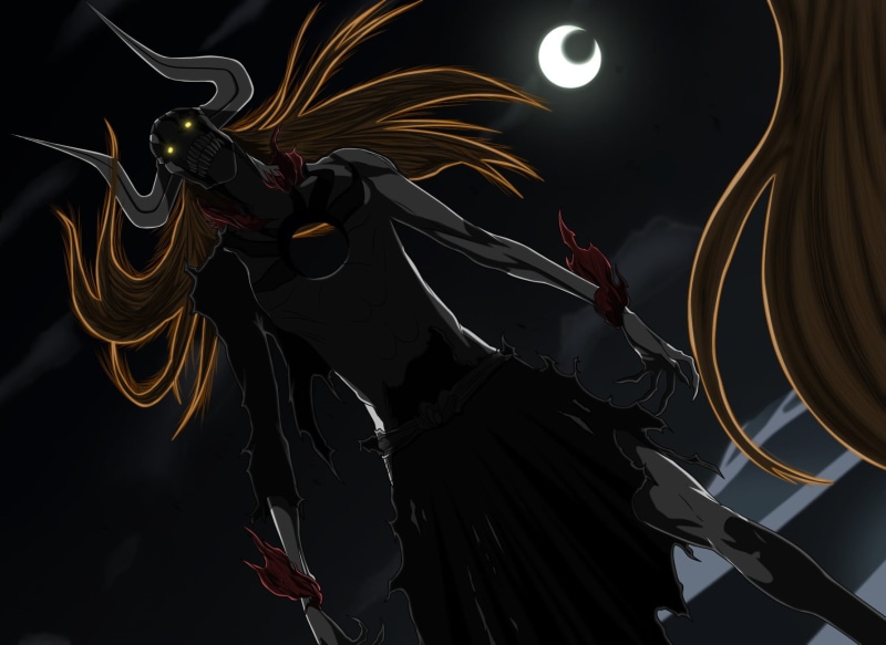 low angle view, music, indoors, Hollow, black color, creativity, digital, motion, arts culture and entertainment, black background, 720P, Kurosaki Ichigo