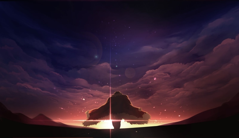 sunset, night, illuminated, cloud - sky, beauty in nature, Rider (Fate/Zero), sky, purple, nature, idyllic, silhouette, star - space, one person