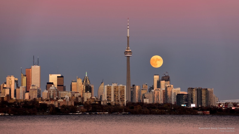 supermoon, rising, ontario, toronto, 2K, Architecture