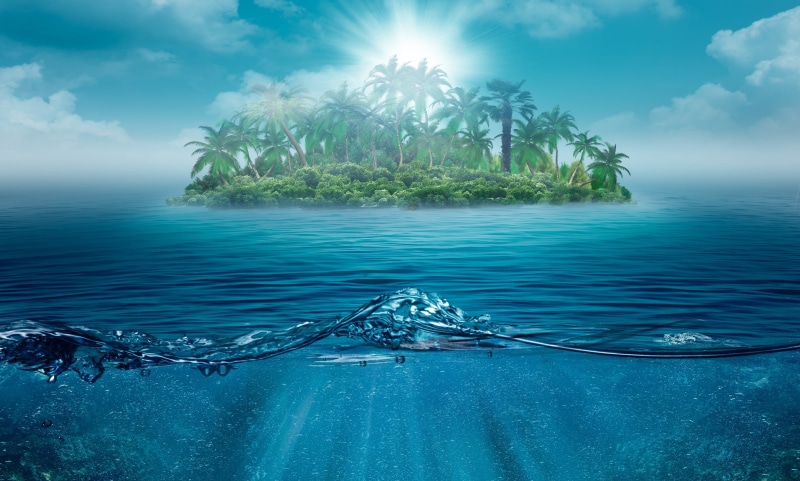 lagoon, sunlight, ocean, scenics - nature, lonely, 2K, palms, travel Destinations, cloud - Sky, day, tranquility, summer, sunbeam, scenics, no People