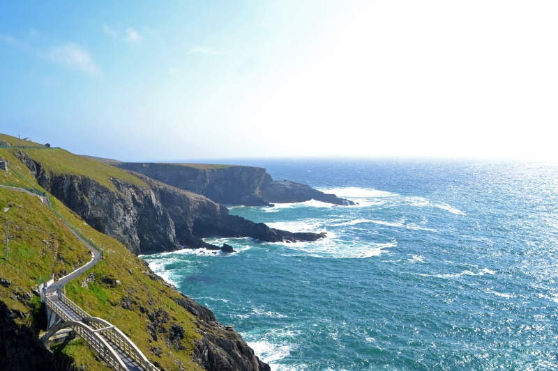 horizon over water, travel, outdoors, pacific Coast Highway, europe, transportation, blue, tranquility, hillside, 4K, pacific Ocean, ireland, nature, landscape