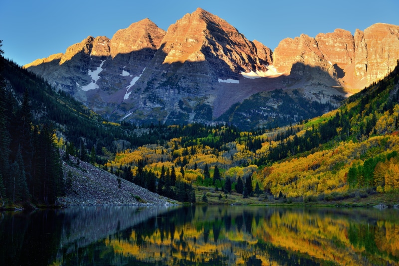 Evergreen, Distance, Nature, body, tall, Sleeping, Colorado, Hillside, United States, Edited, Sunrise, Nikon D800E, NX2, 5K, beauty In Nature, body of water