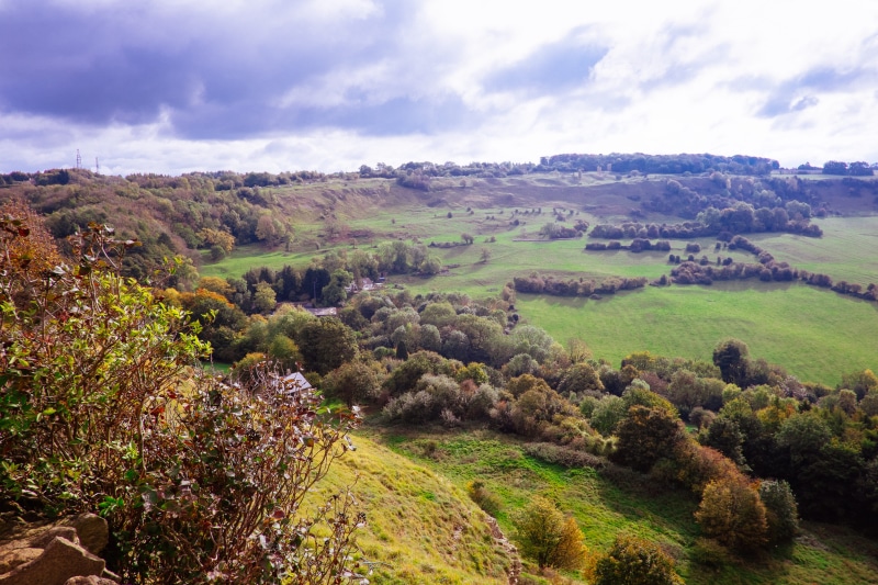 no people, united kingdom, green color, cotswolds, land, tranquil scene, grass, day, landscape, growth, nature, scenics - nature, birdlip, crickley hill