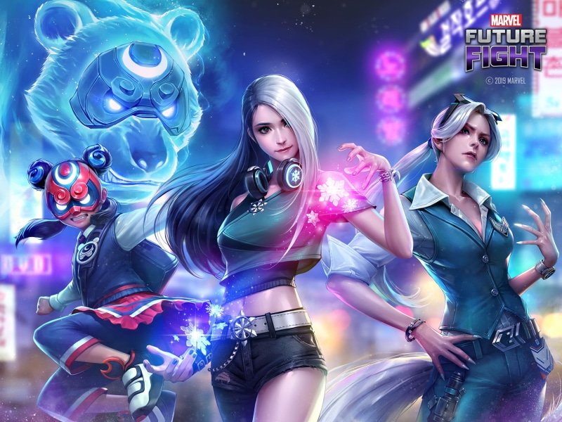 Luna Snow, Marvel: Future Fight, 1080P, Crescent (Marvel: Future Fight), Video Game, White Fox (Marvel: Future Fight)