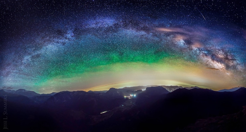 tranquil scene, space, Milky Way, power in nature, nebula, 1080P, mountain, borealis, cloud - sky, landscape, aurora, nature, tranquility, mountain peak