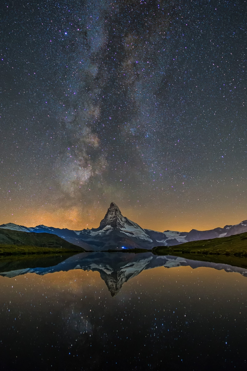 space, planet - Space, astronomy, Switzerland, nature, mountain, Matterhorn, Wallis, nightscape, Astrophotography, star - Space, snow, galaxy, sky, aurora