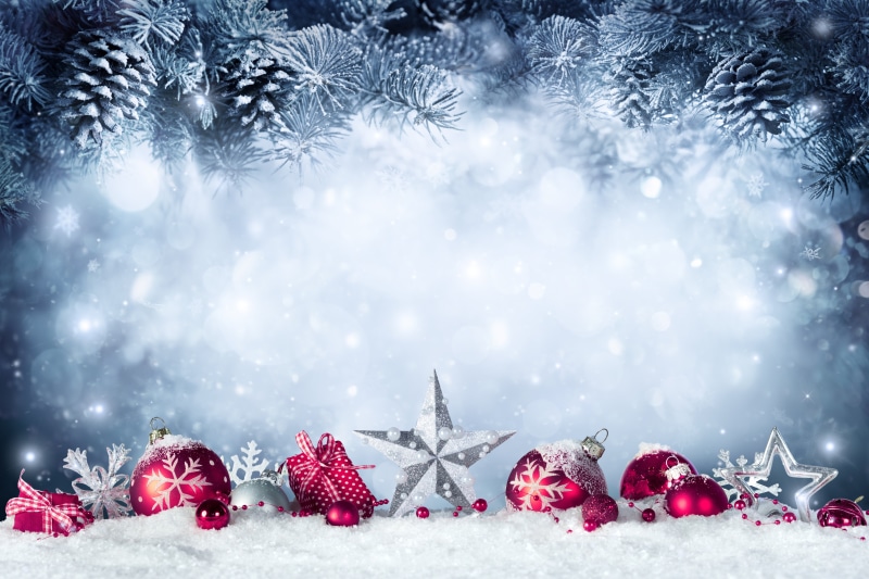 silver colored, fir Tree, backgrounds, cold temperature, season, red, decor, white, nature, star Shape, light - Natural Phenomenon, winter, snow, no People