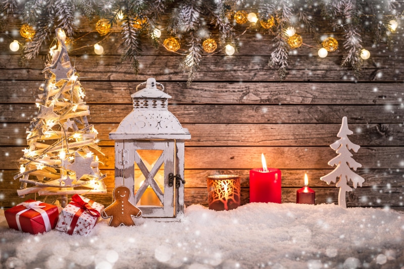 snow, toys, lamp, New Year, decorations, 5K, Christmas, 5K, fir-tree
