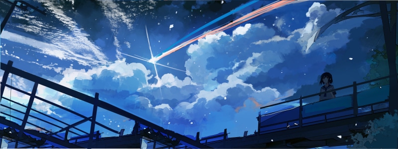 8K, Axle, moescape, shooting stars, night, sailor uniform