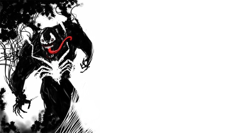 1080P, white, brock, comics, costume, marvel, background, symbiote, venom, fan, eddie, art