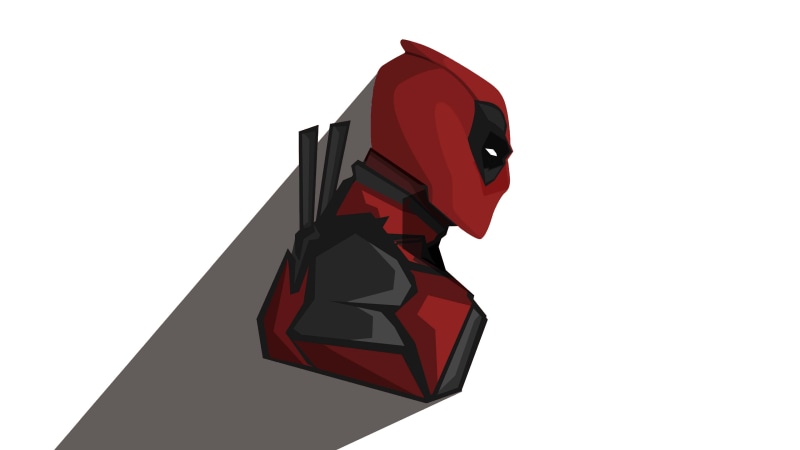antiheroes, Deadpool, simple background, 4K, white background, artwork