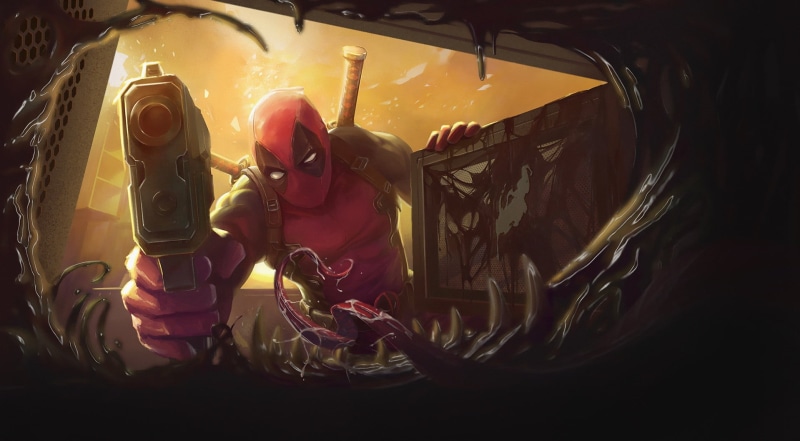 artwork, gun, 720P, antiheroes, comic art, Deadpool