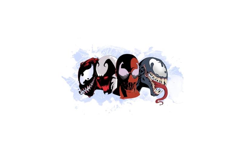 cheerful, indoors, illustration, sign, masks, marvel, nature, real people, assorted, isolated, copy space, helmet, studio shot, toxin, 1080P, people, white