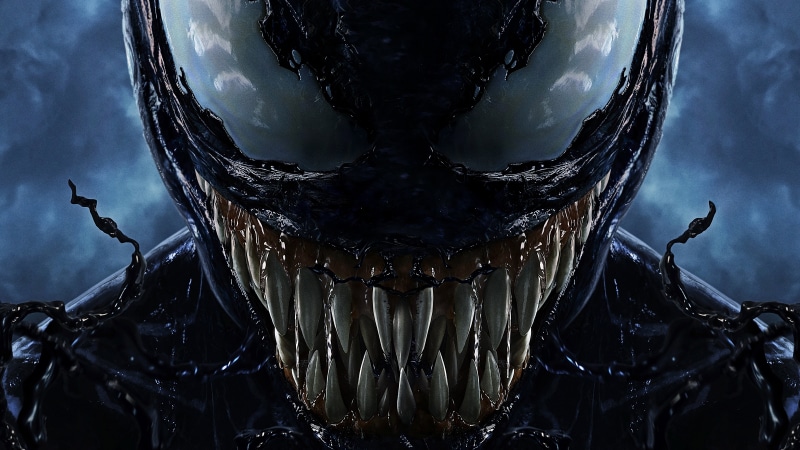 8K, teeth, fiction, being, horror, Venom, background, poster, Tom Hardy, symbiote