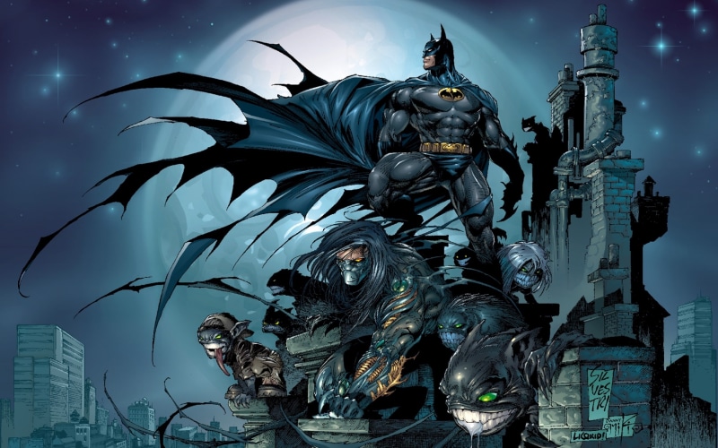 costume, comics, cloak, Batman, DC Comics, Bruce Wayne, Gotham City, city, 2K, fantasy, artwork, mask, superhero, fantasy art