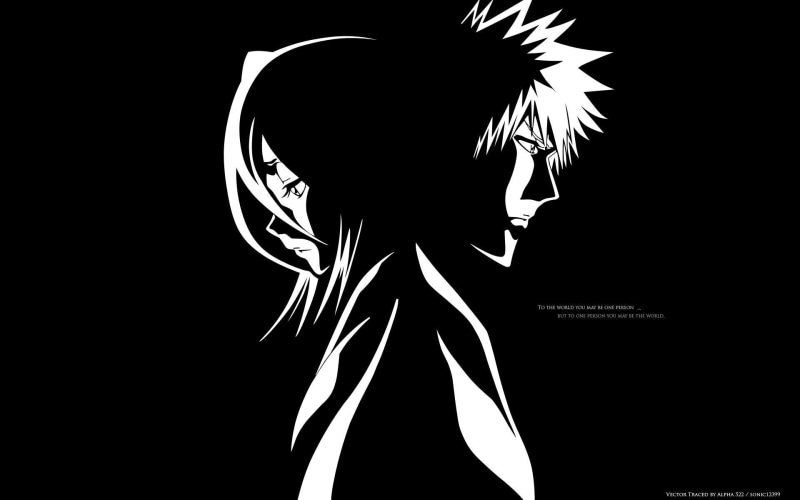 profile view, close-up, digital composite, one person, illustration, headshot, Kuchiki Rukia, indoors, hairstyle, side view, nature, Bleach, copy space