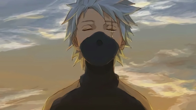 sky, drawing, naruto shippuden, 1080P, hatake kakasi, anime art, illustration, anime guy, naruto