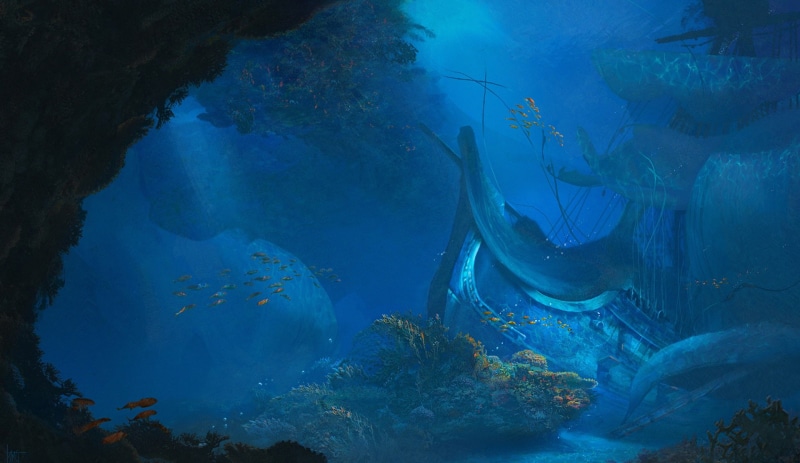 1080P, fantasy art, shipwreck, underwater, sea, ship, artwork