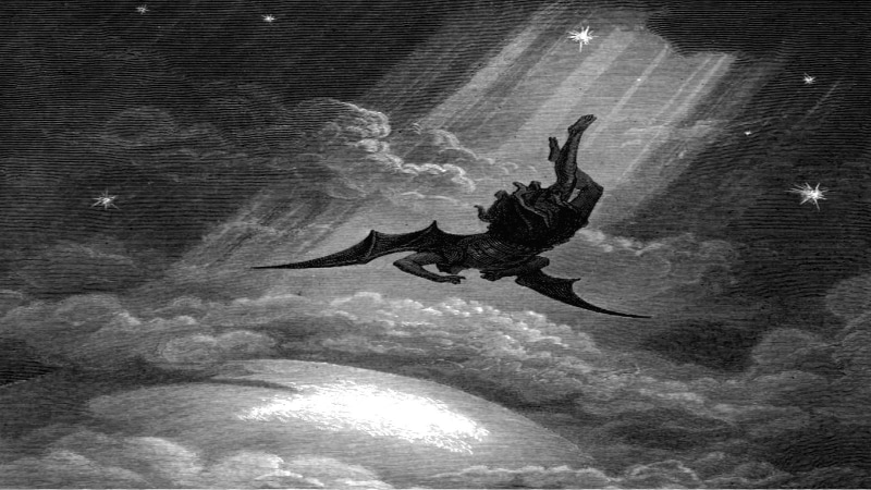 Lucifer, 720P, water, full length, fallen angel, performance, people, illustration, outdoors, arms outstretched, human arm, creativity, batman, adult