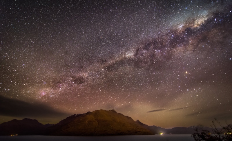 mountain, planet - Space, milky Way, star - Space, astro, body of water, science, Air glow, star Field, space, astronomy, Queenstown, time, nebula, landscape