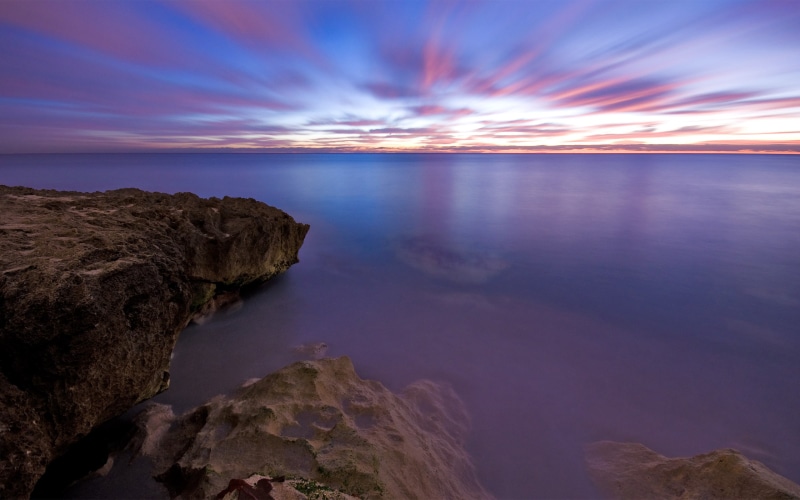 clouds, longexposure, photography, nikon, sky, 2K, seascape, sunrise, rocks, magenta, morning, nikond90, water, nature, brown, ocean, blue