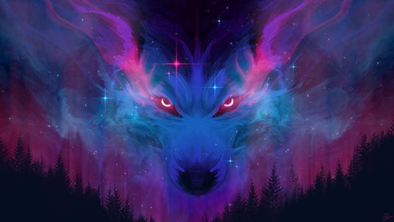wolf, JoeyJazz, nebula, 2K