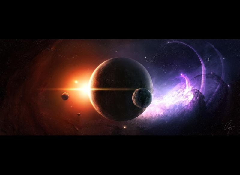 eclipse, nebula, star - space, dark, space, no people, night, orbiting, light - natural phenomenon, lens flare, outdoors, purple, JoeyJazz, astronomy, cloud - sky