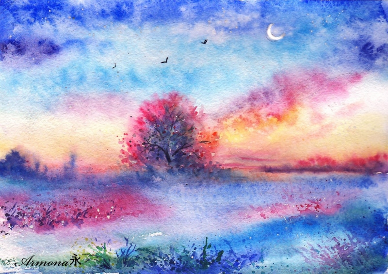 paper, purple, paintings, splattered, art And Craft, design Element, stained, outdoors, painted Image, watercolor, tranquil scene, painted landscape, pink Color