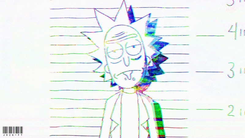 simple, glitch art, human body part, technology, one person, artwork, multi colored, standing, adult, young adult, cartoon, black, portrait, 1080P, Morty Smith
