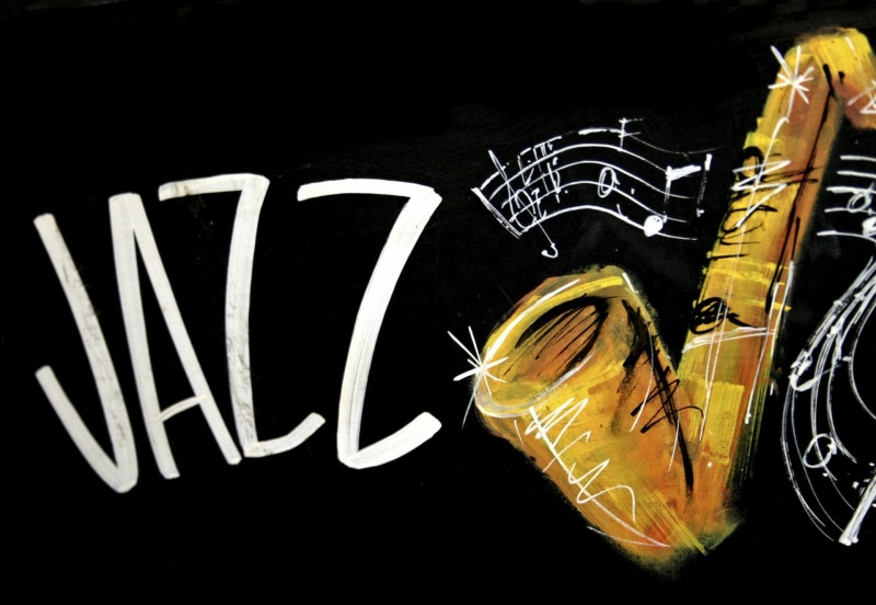 jazz Music, orchestra, studio shot, blues Music, arts And Entertainment, music, text, blackboard, black background, close-up, musical Note, black Color