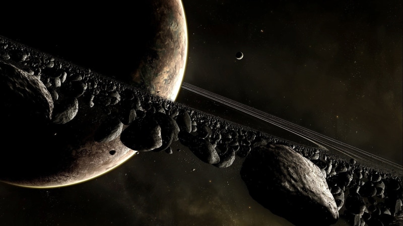 nature, high angle view, meteors, kitchen utensil, astronomy, metal, planetary rings, star - space, dirt, space, digital art, brown, dust, asteroid, 1080P